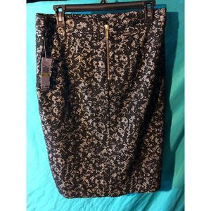 Michael Kors Pencil Skirt Black Overlay Lace Sz M